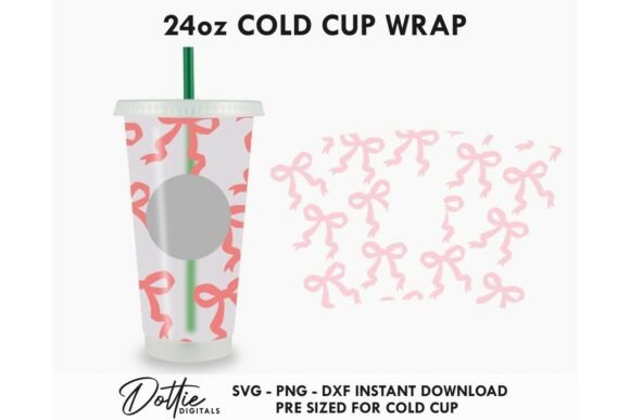 Bows Ribbons Cold Cup SVG 24oz