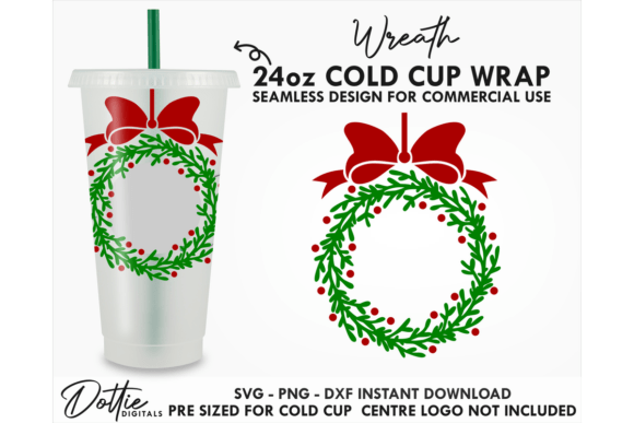 Christmas Wreath Cold Cup SVG 24oz Review