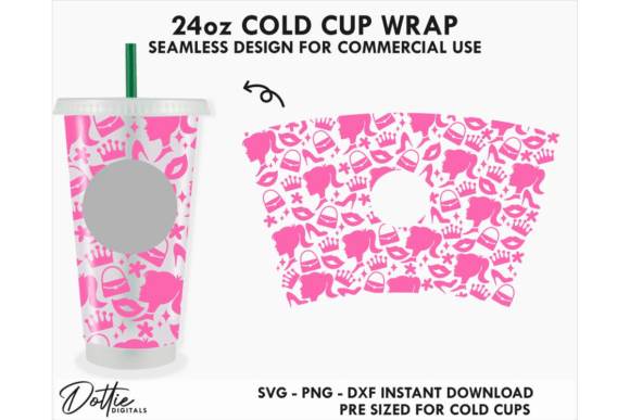 Doll Cold Cup SVG 24oz