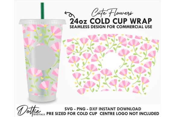 Flowers Cold Cup SVG 24oz