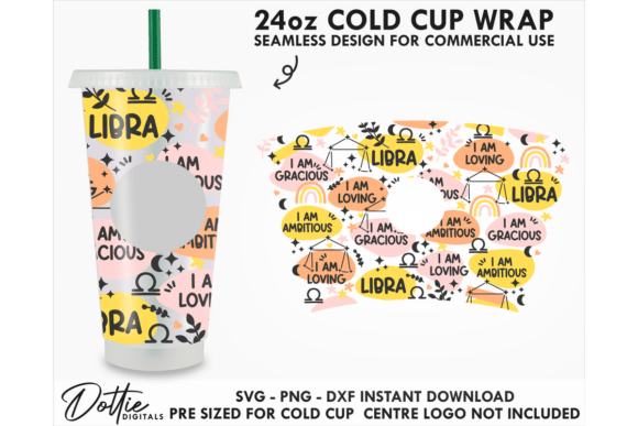 Libra Star Sign Cold Cup SVG 24oz
