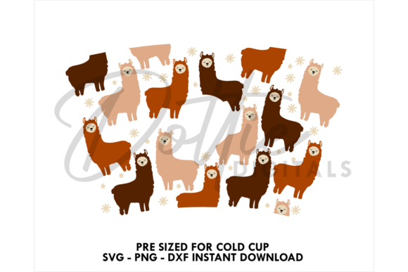 Llamas Alpaca Cold Cup SVG 24oz