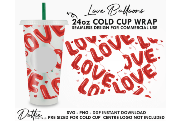 Love Balloons Vday Cold Cup SVG 24oz Review