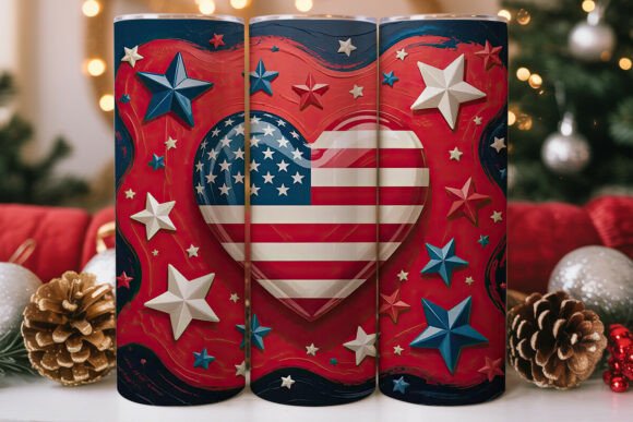 Patriotic Heart Tumbler Wrap