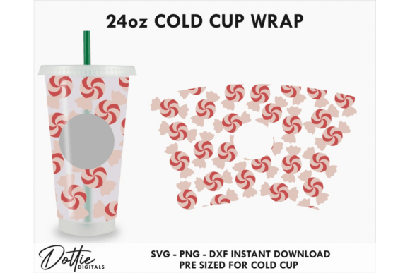 Peppermints Cold Cup SVG 24oz