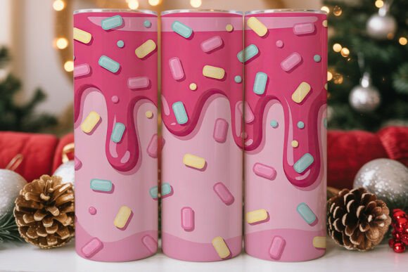 Pink Drip Sprinkle Tumbler Wrap