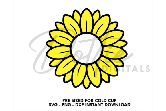 Sunflower Cold Cup SVG 24oz