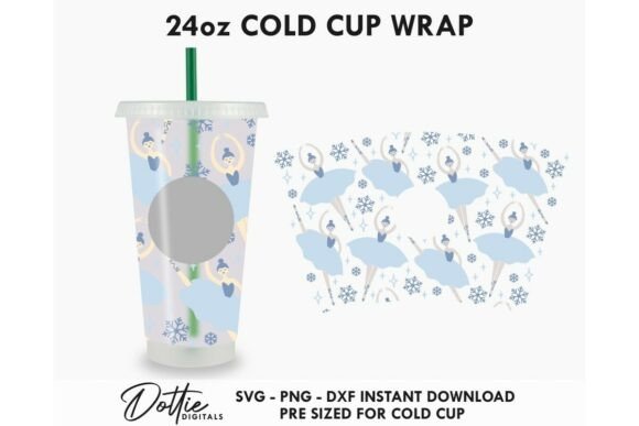 Winter Ballet Dancers Cold Cup SVG 24oz